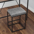 Set Of 2 Riley Indoor Grey Metal Faux Leather Bar Stools Grey Metal