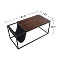 Riley Indoor Walnut Sofa Table With Metal Frame And Canvas Hanger Brown Metal & Wood