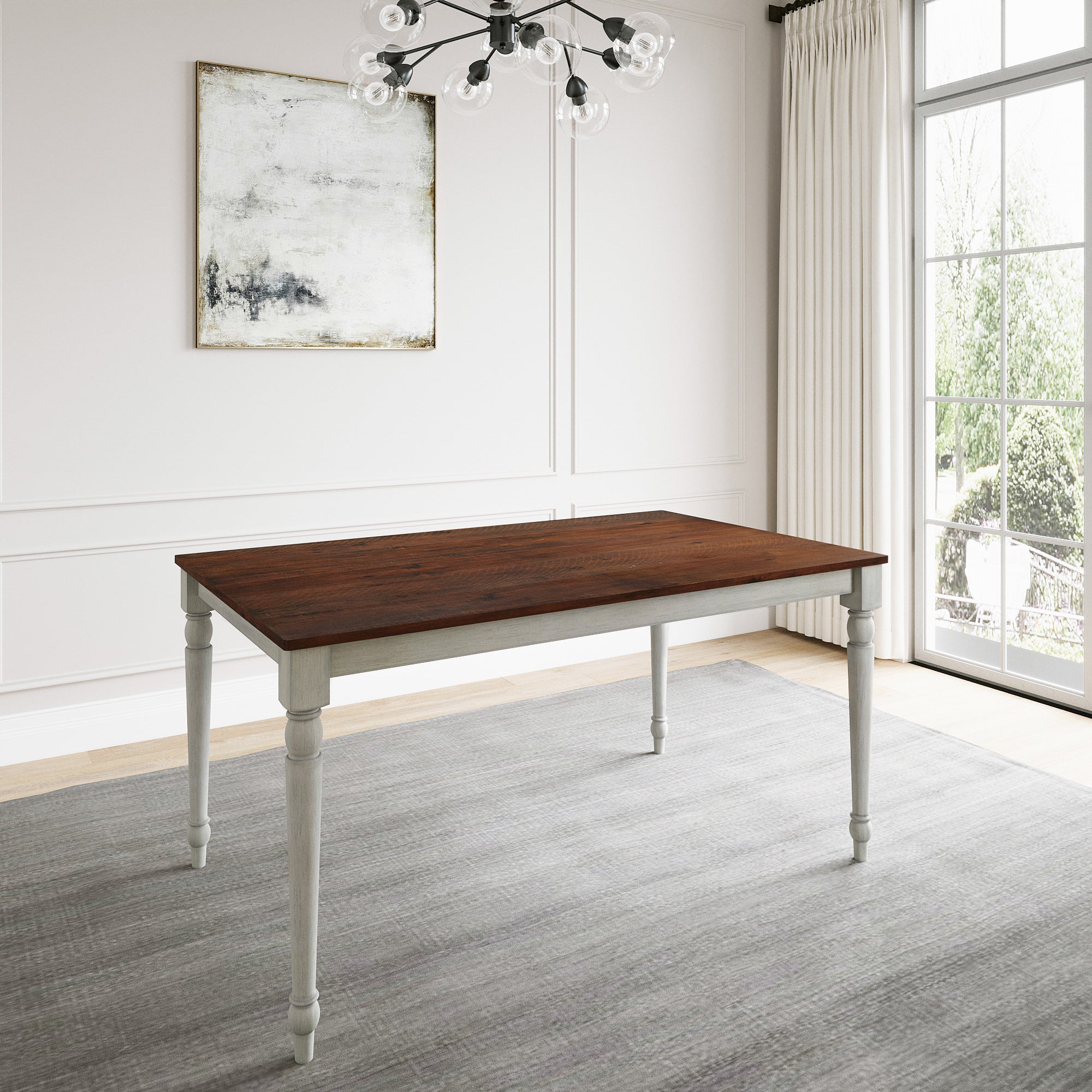 Lafayette Medium Brown and White Wood Dining