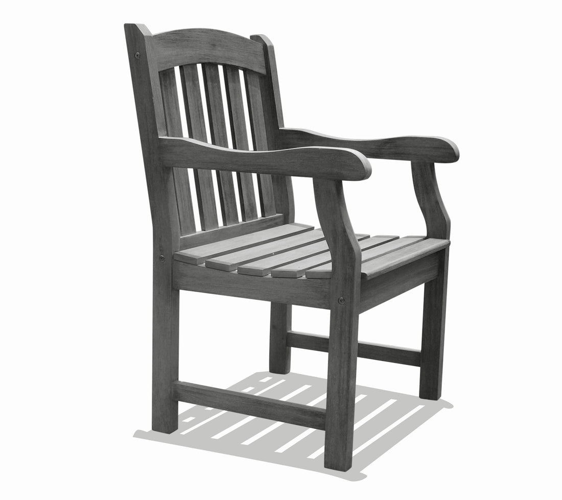 Malibu Outdoor Garden Armchair Gray Solid Wood