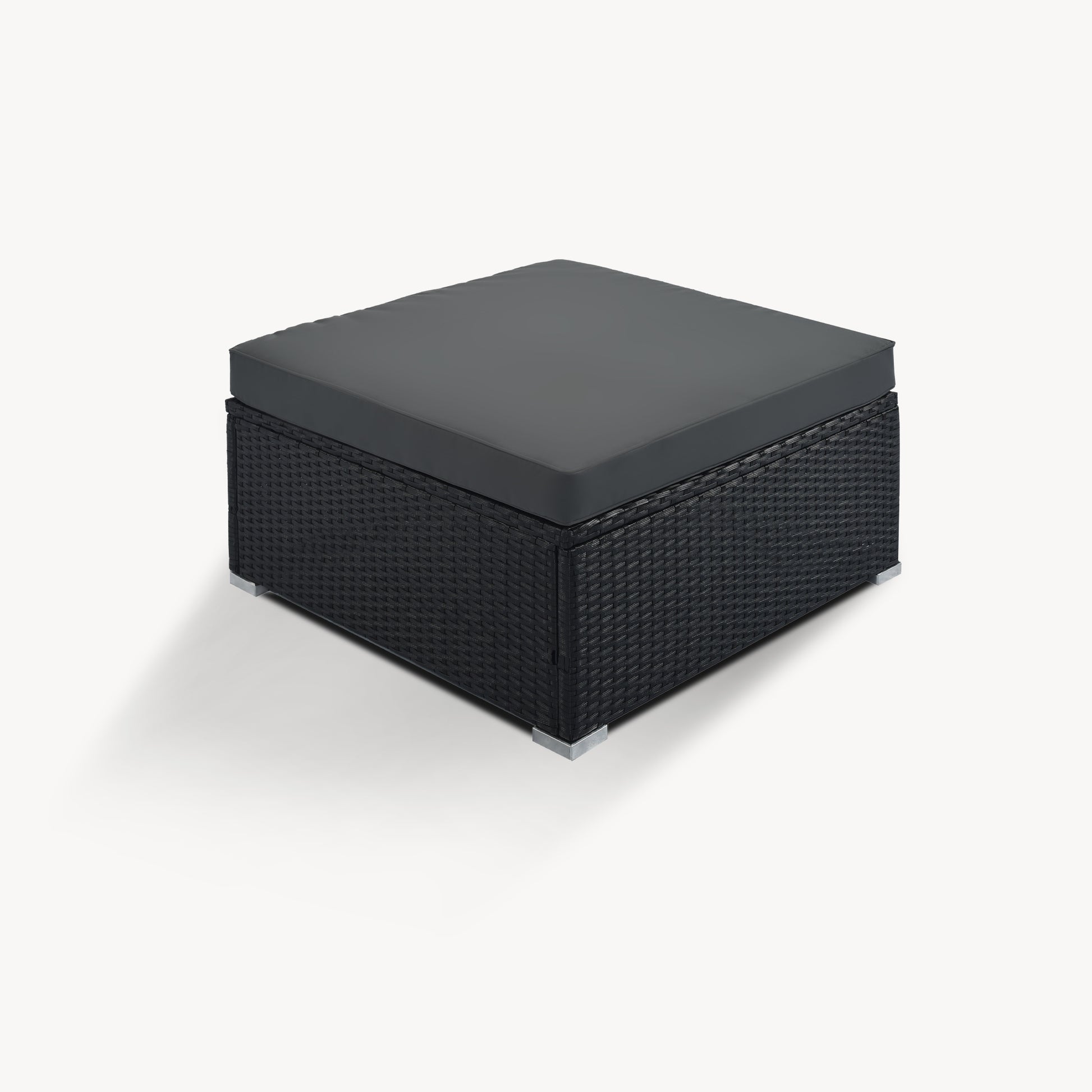 8 Pieces Outdoor Patio Furniture Sets, Garden Conversation Wicker Sofa Set, Single Sofa Combinable, Gray Cushions Black Wicker Yes Gray Wicker