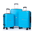 Hardshell Suitcase Spinner Wheels Pp Luggage Sets Lightweight Suitcase With Tsa Lock,3 Piece Set 20 24 28 ,Light Blue Light Blue Polypropylene