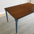 Lafayette Medium Brown And Navy Blue Wood Dining Table Navy Blue Solid Wood