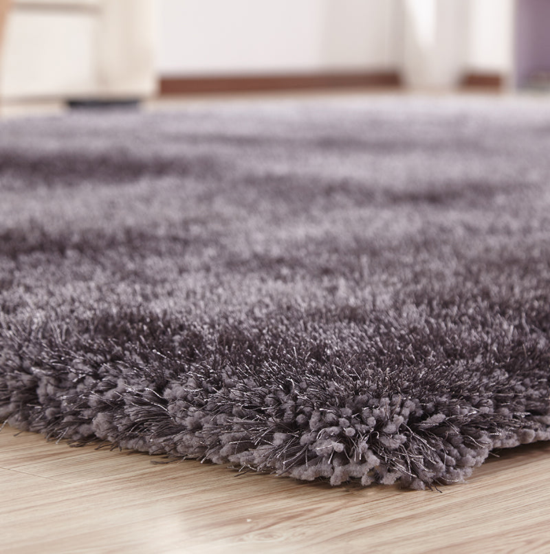 "Chubby Shaggy" Hand Tufted Area Rug Grey Polyester