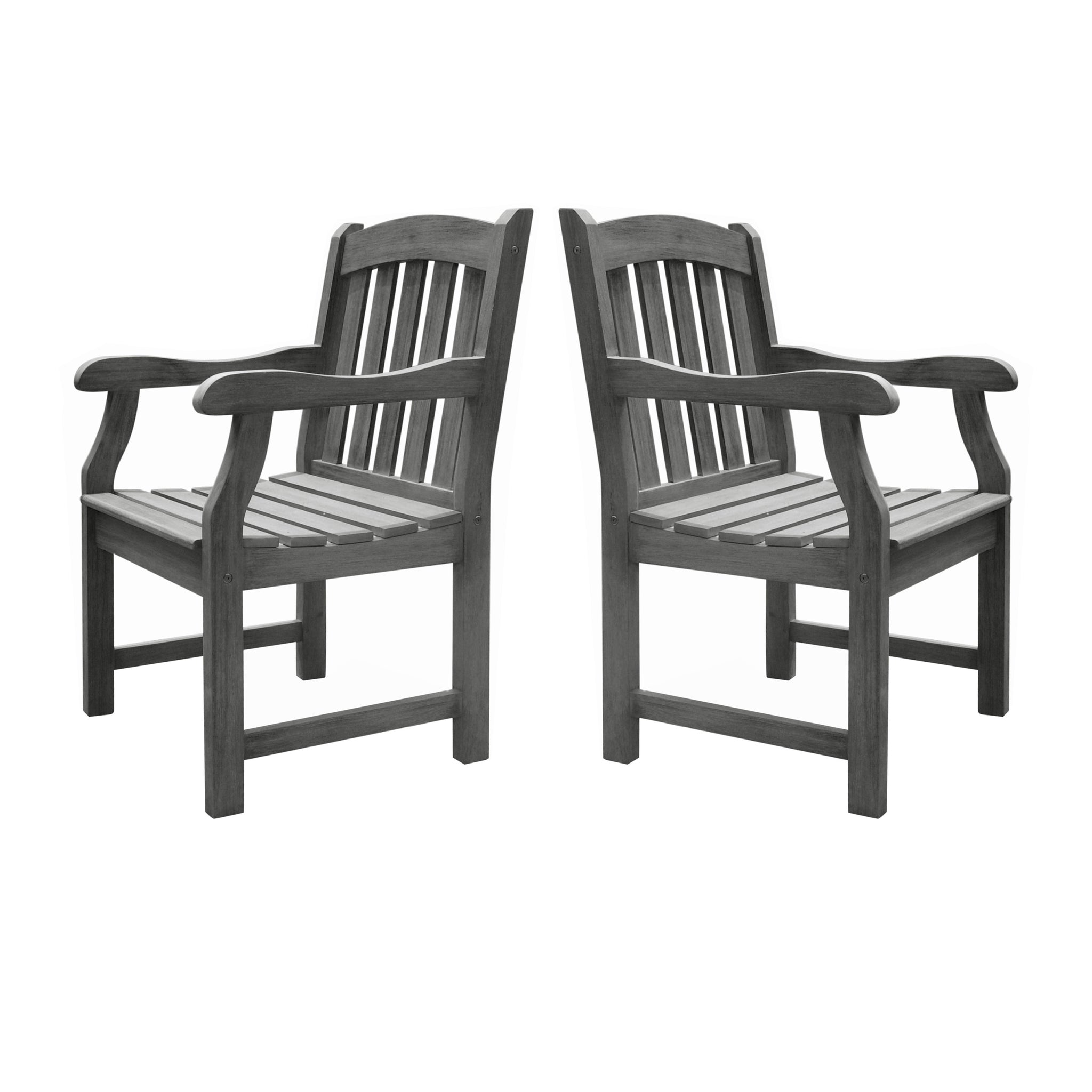 Malibu Outdoor Garden Armchair gray-solid wood