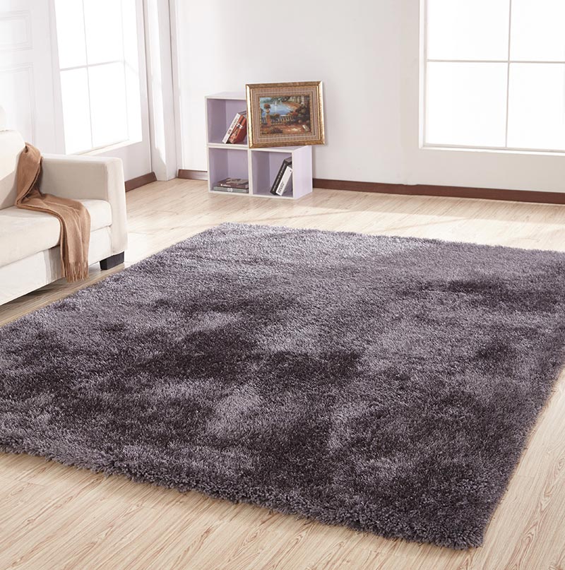 "Chubby Shaggy" Hand Tufted Area Rug Grey Polyester