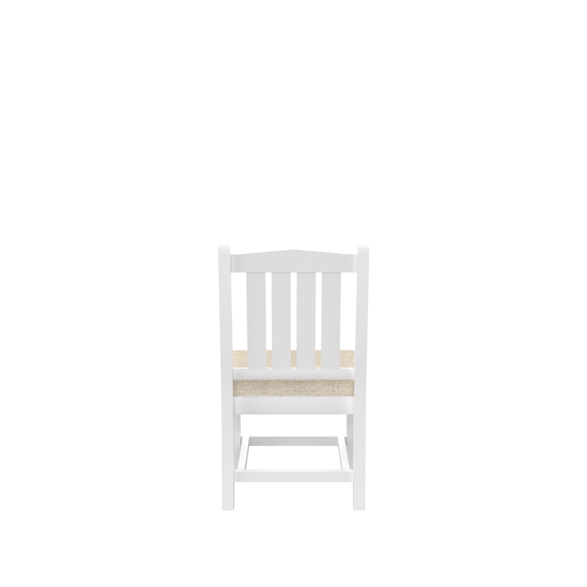 HDPE Dining Chair, White, With Cushion, No Armrest white-hdpe