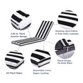 1Pcsoutdoor Lounge Chair Cushion Replacement Patio Funiture Seat Cushion Chaise Lounge Cushion Black White Stripe Black White Polyester