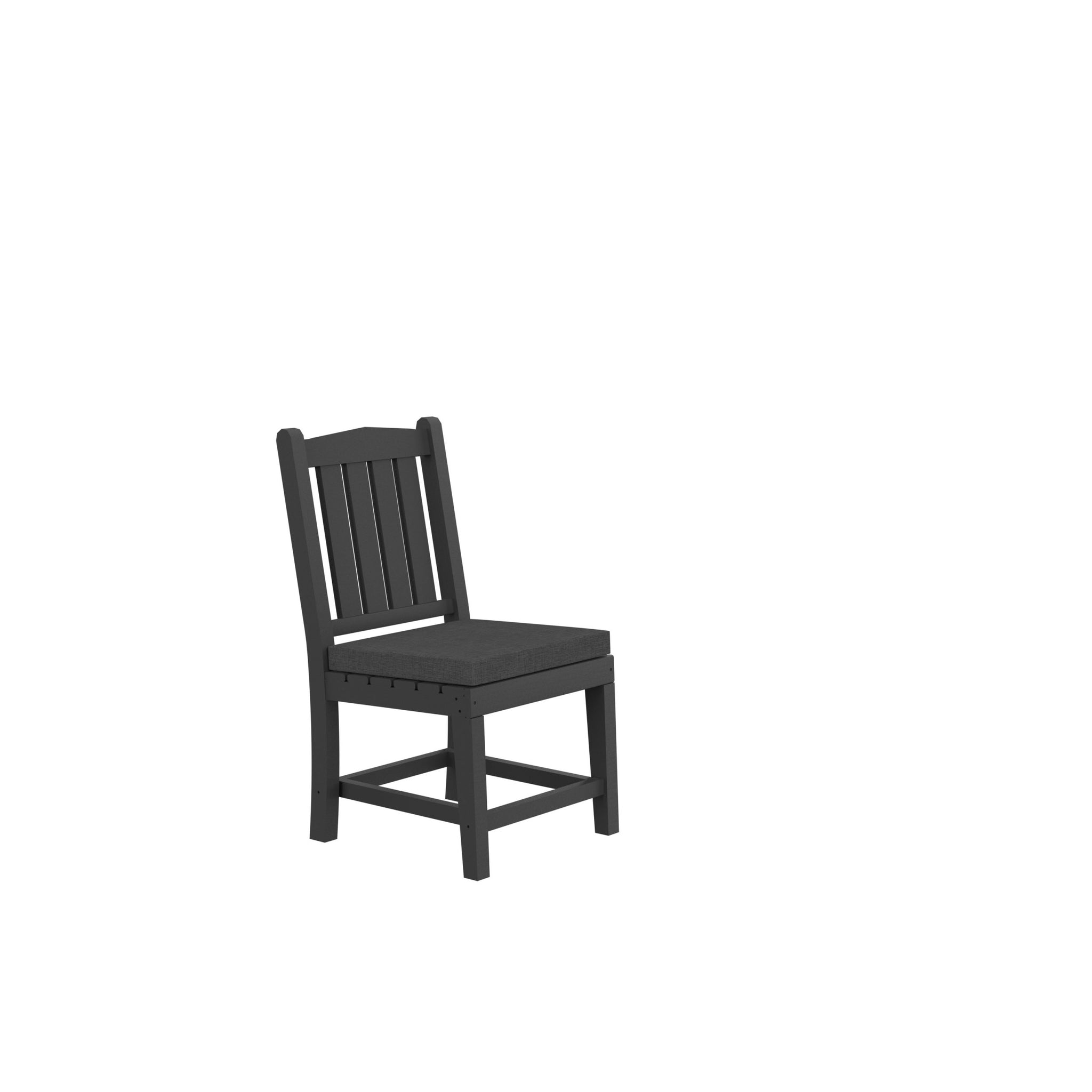 HDPE Dining Chair, Gray, With Cushion, No Armrest, Set gray-hdpe