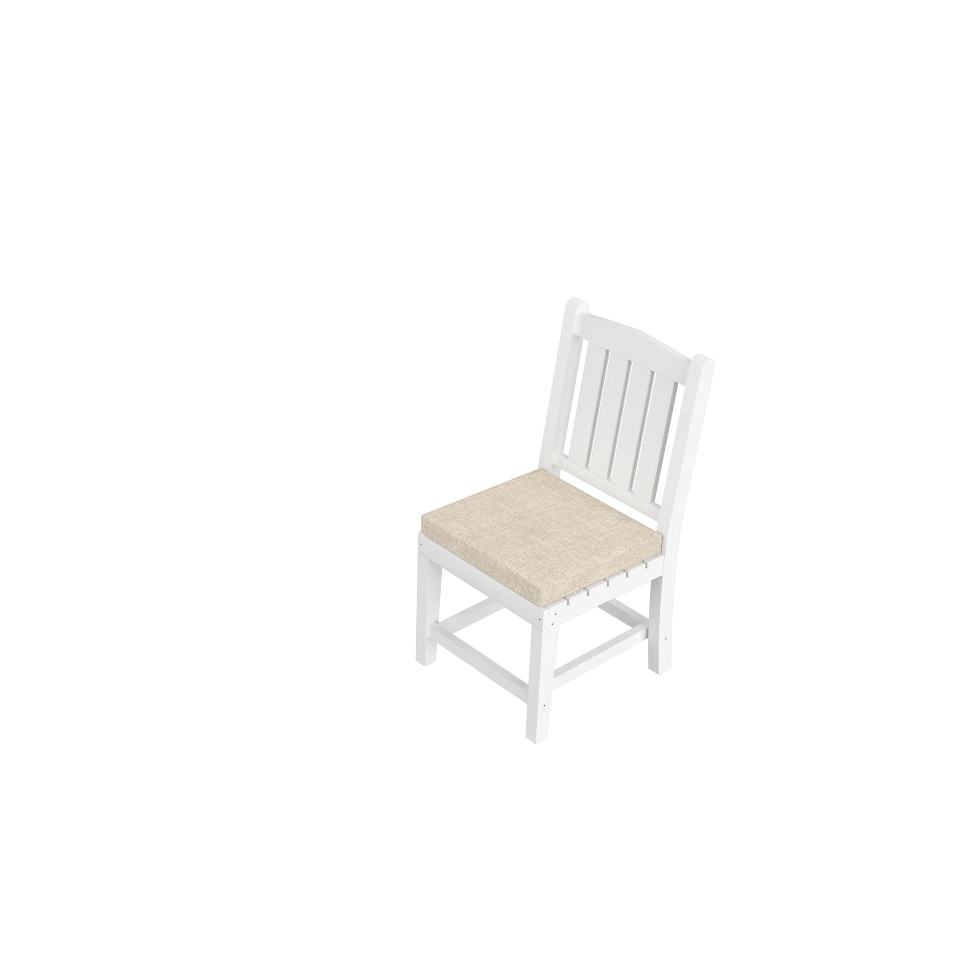 Hdpe Dining Chair, White, With Cushion, No Armrest, Set For Playroom, Nursery, Backyard,Chair Set Of 2 White Hdpe