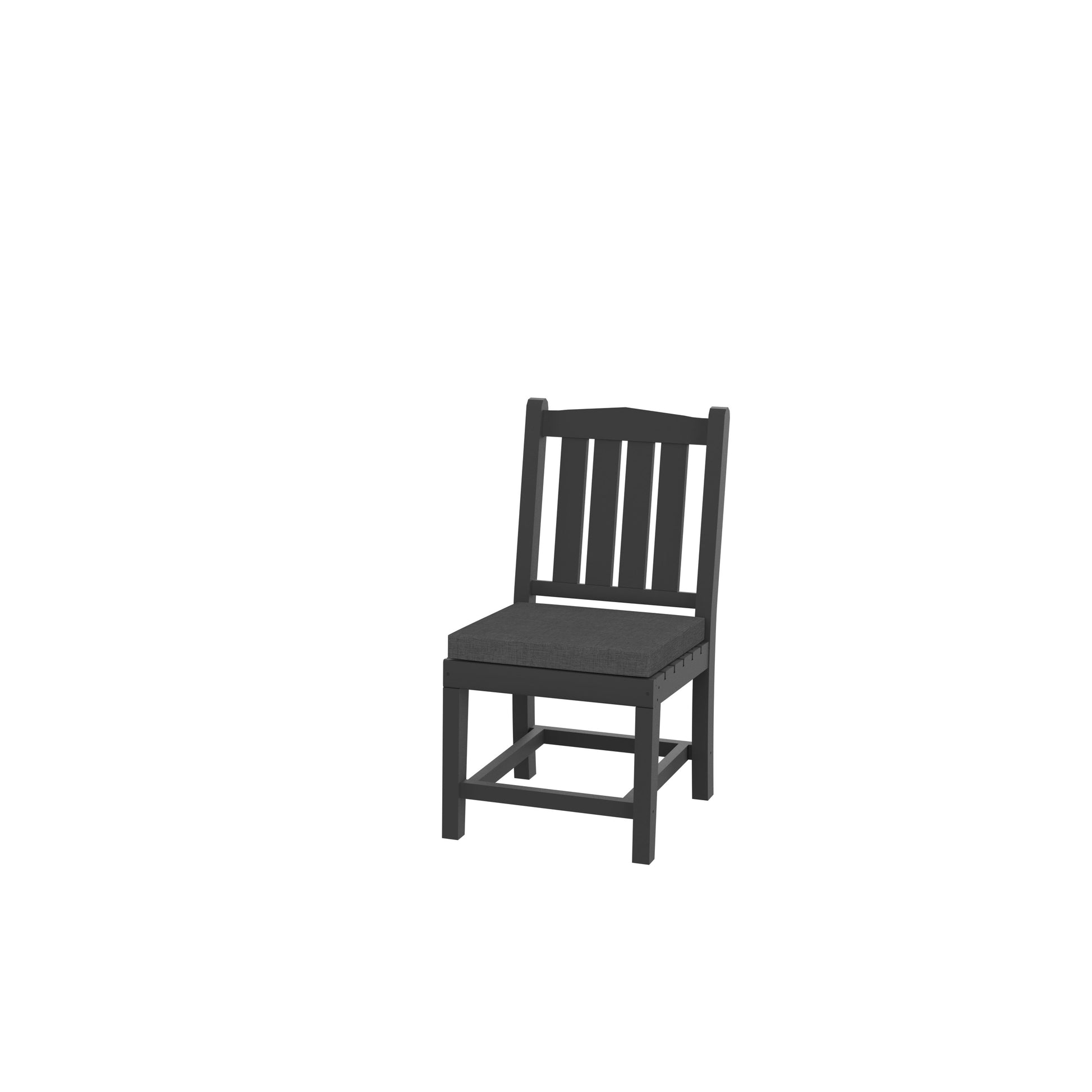 Hdpe Dining Chair, Gray, With Cushion, No Armrest, Set Of 2 Gray Hdpe