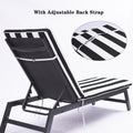 1Pcsoutdoor Lounge Chair Cushion Replacement Patio Funiture Seat Cushion Chaise Lounge Cushion Black White Stripe Black White Polyester