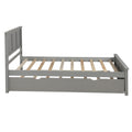 Platform Bed With Twin Size Trundle, Twin Size Frame, Gray Gray Pine