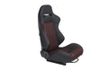 Racing Seat High Quality Pvc With Suade Material Double Slider 2Pcs Black Vinyl