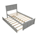 Platform Bed With Twin Size Trundle, Twin Size Frame, Gray Gray Pine