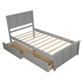 Platform Storage Bed, 2 Drawers With Wheels, Twin Size Frame, Gray Sku: Wf283062Aae Twin Gray Pine