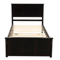 Platform Storage Bed, 2 Drawers With Wheels, Twin Size Frame, Espresso Sku:Wf283062Aap Twin Espresso Pine