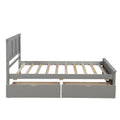 Platform Storage Bed, 2 Drawers With Wheels, Twin Size Frame, Gray Sku: Wf283062Aae Twin Gray Pine