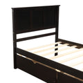 Platform Storage Bed, 2 Drawers With Wheels, Twin Size Frame, Espresso Sku:Wf283062Aap Twin Espresso Pine