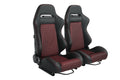 Racing Seat High Quality Pvc With Suade Material Double Slider 2Pcs Black Vinyl