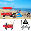 Garden Shopping Beach Cart Folding Wagon Red Red Metal