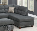 Sectional Sofa Slate Color Velvet Fabric Reversible Chaise Sofa Sectional W Pillows Cocktail Storage Ottoman 3Pc Set Grey Mix Velvet Wood Primary Living Space Cushion Back Contemporary,Modern Pillow Top Arms Velvet 5 Seat