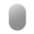 36X24 Inch Bathroom Mirror With Lights, Anti Fog Dimmable Led Mirror For Wall Touch Control, Frameless Oval Smart Vanity Mirror Vertical Hanging Natural Modern Glass