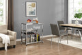 Contemporary Chrome Bar Serving Cart Tempered