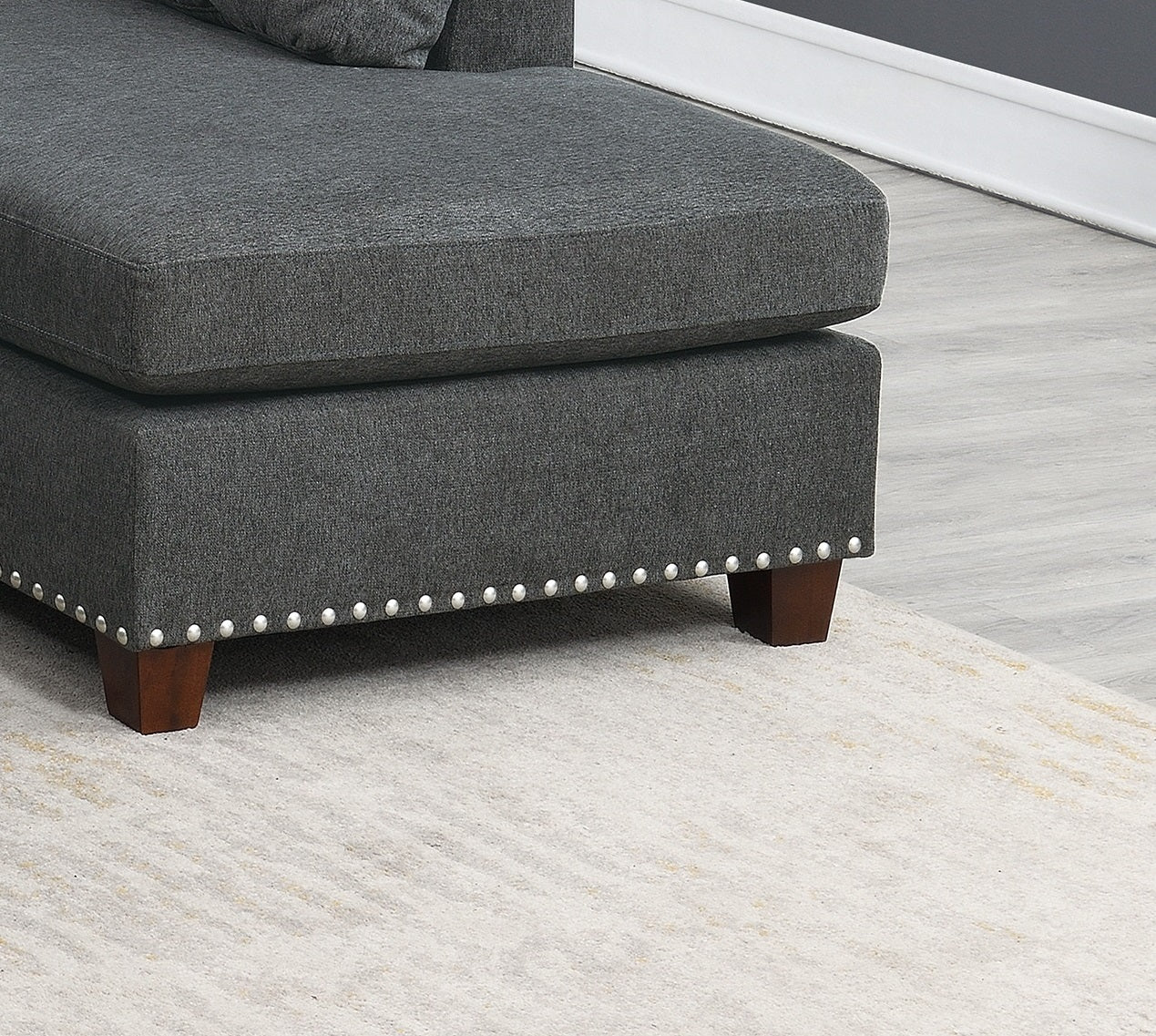 Sectional Sofa Slate Color Velvet Fabric Reversible Chaise Sofa Sectional W Pillows Cocktail Storage Ottoman 3Pc Set Grey Mix Velvet Wood Primary Living Space Cushion Back Contemporary,Modern Pillow Top Arms Velvet 5 Seat