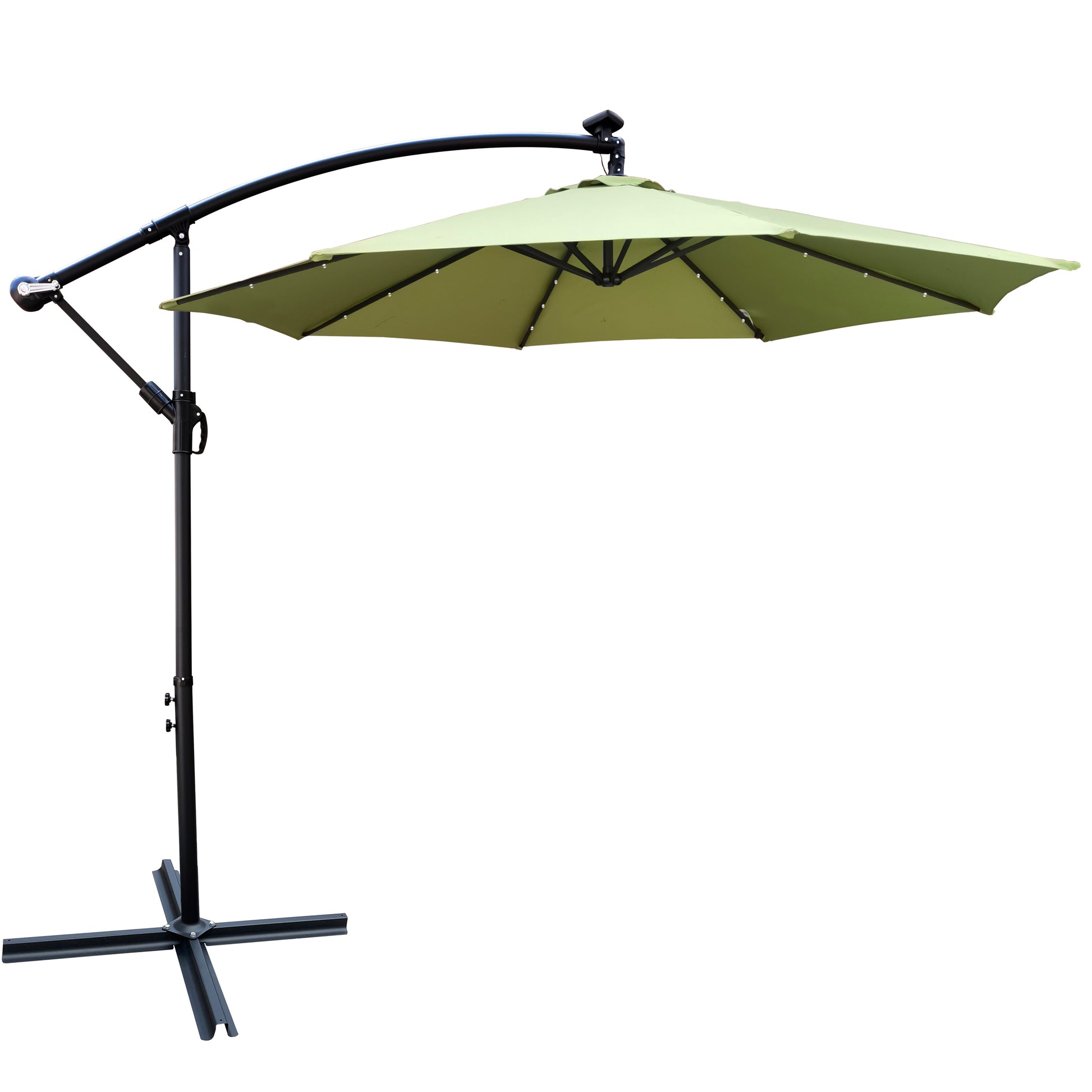 10 ft Outdoor Patio Umbrella Solar Powered Led Lighted Sun Shade Market Waterproof 8 Ribs Umbrella With Crank And Cross Base For Garden Deck Backyard 10 ft Outdoor Patio Umbrella Solar Powered Led Lighted Sun Shade Market Waterproof 8 Ribs Umbrella With Crank And Cross Base For Garden Deck Backyard