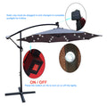 10 Ft Outdoor Patio Umbrella Solar Powered Led Lighted Sun Shade Market Waterproof 8 Ribs Umbrella With Crank And Cross Base For Garden Deck Backyard Pool Shade Outside Deck Swimming Pool Medium