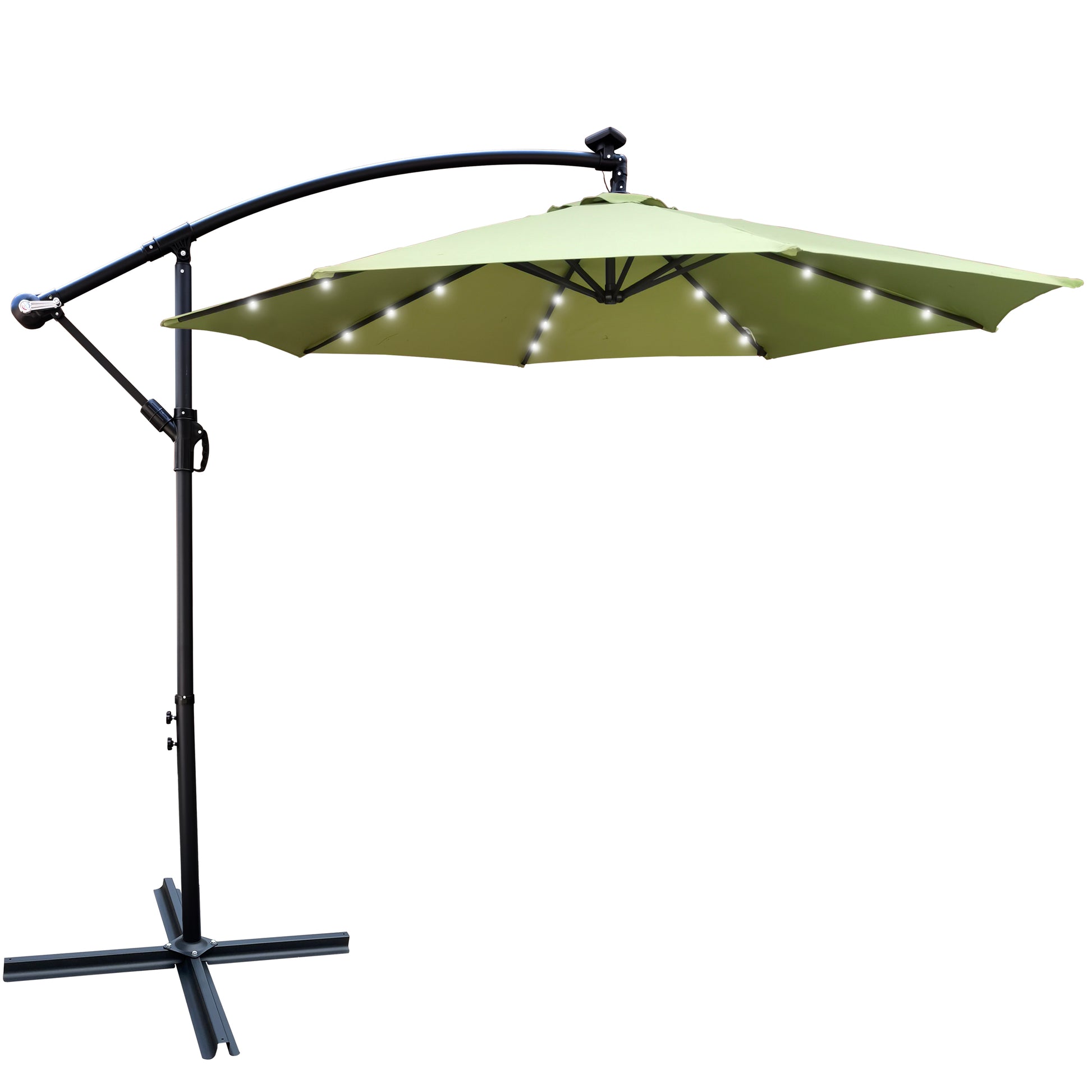 10 ft Outdoor Patio Umbrella Solar Powered Led Lighted Sun Shade Market Waterproof 8 Ribs Umbrella With Crank And Cross Base For Garden Deck Backyard 10 ft Outdoor Patio Umbrella Solar Powered Led Lighted Sun Shade Market Waterproof 8 Ribs Umbrella With Crank And Cross Base For Garden Deck Backyard