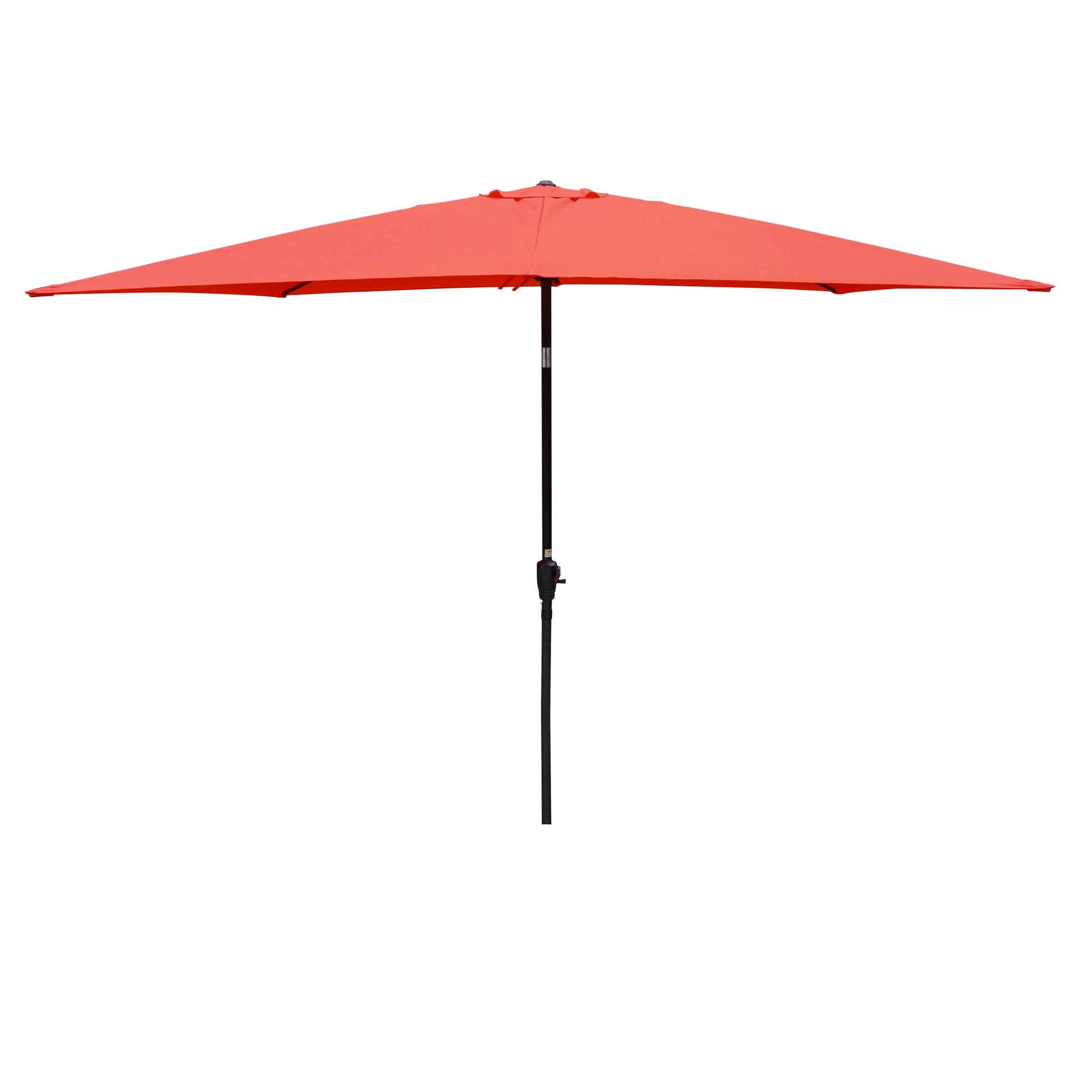 6 X 9Ft Patio Umbrella Outdoor Waterproof Umbrella With Crank And Push Button Tilt Without Flap For Garden Backyard Pool Swimming Pool Market Brick Red Steel