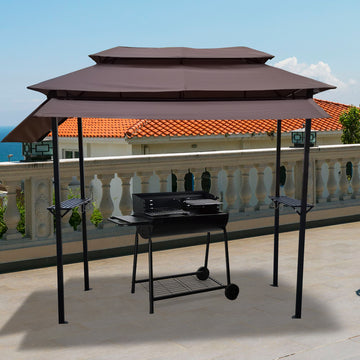 8X4Ft Grill Gazebo,Metal Gazebo With Soft Top