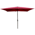6 X 9Ft Patio Umbrella Outdoor Waterproof Umbrella With Crank And Push Button Tilt Without Flap For Garden Backyard Pool Swimming Pool Market Burgundy Steel