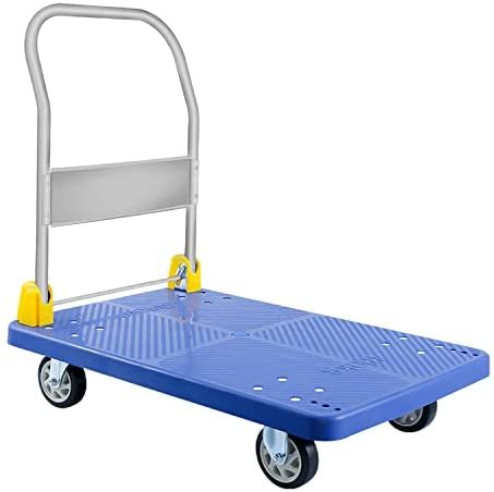 YSSOA Platform Truck with 880lb Weight Capacity and blue-metal
