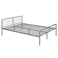 Twin Over Full Metal Bunk Bed With Desk, Ladder And Quality Slats For Bedroom, Metallic Silver Old Sku :Lp000092Aan Silver Metal