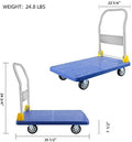 YSSOA Platform Truck with 880lb Weight Capacity and blue-metal