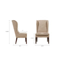 Captains Dining Chair Beige Polyester