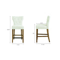 Tufted Back Counter Stool Cream Polyester