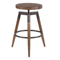 Counter Stool Barstool Adjustable Height Brown Wood