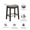 Saddle Counter Stool Grey Wood