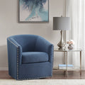 Tyler Swivel Chair Blue Solid Wood