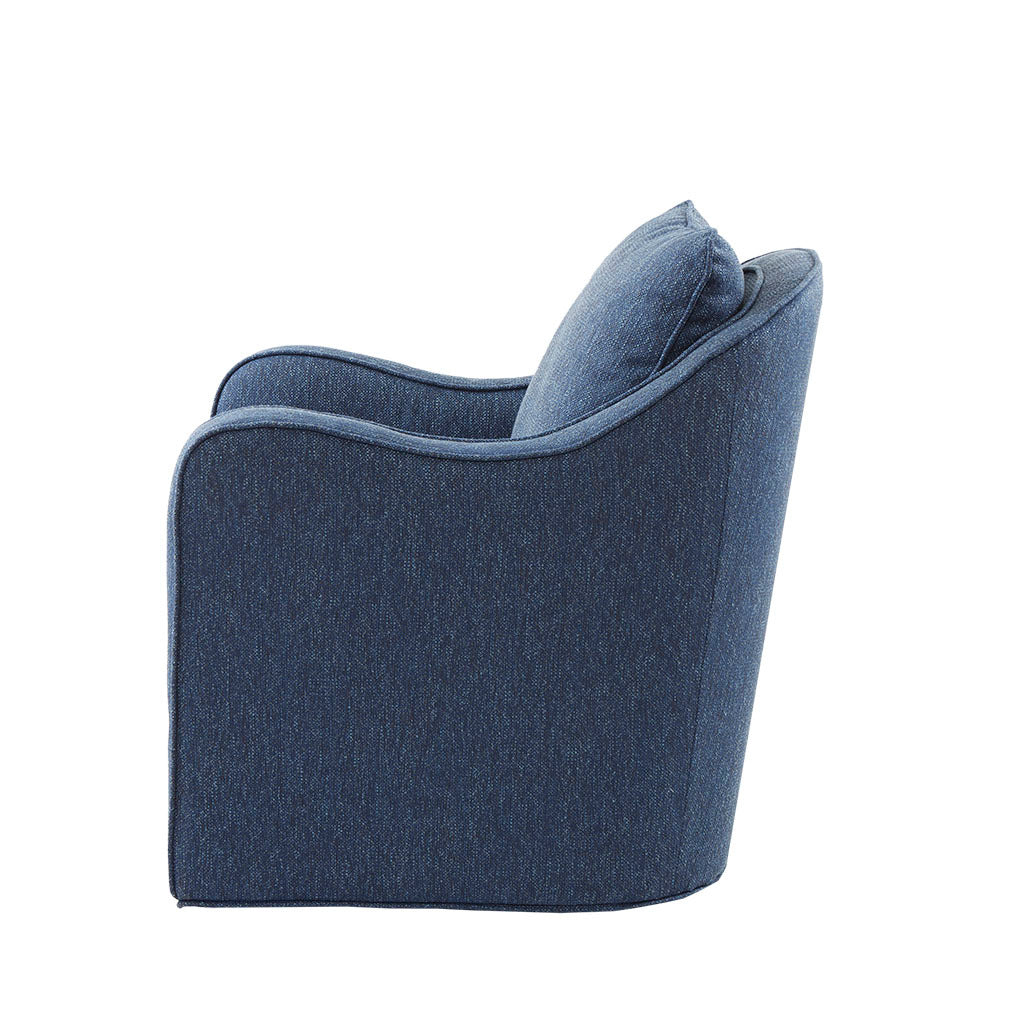 Brianne Swivel Chair Navy Solid Wood