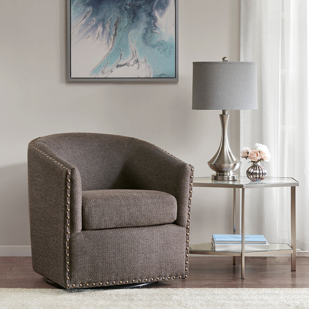 Tyler Swivel Chair Chocolate Solid Wood