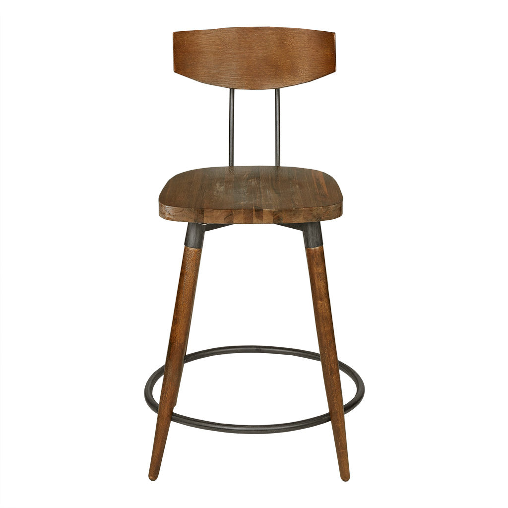 Frazier Counter Stool 24" With Back Brown Wood