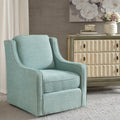 Harris Swivel Chair Blue Solid Wood