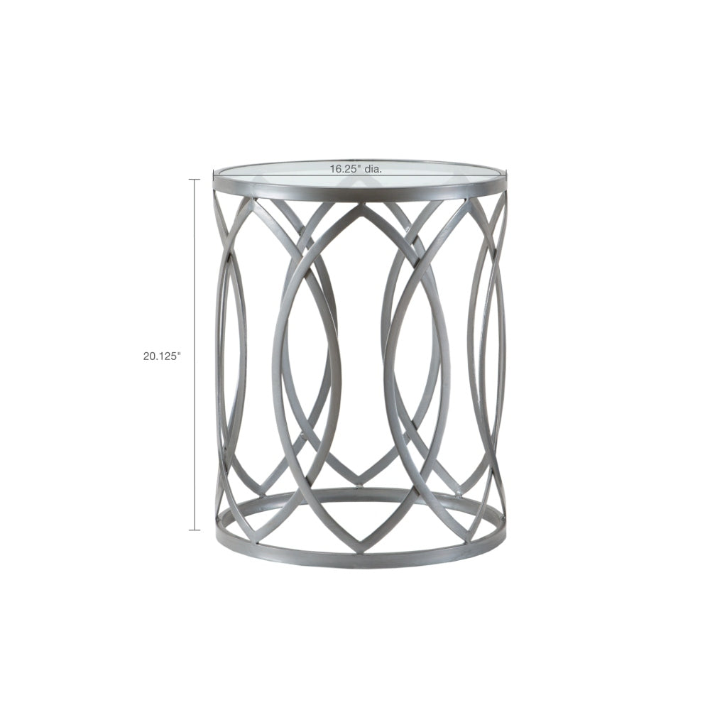 Arlo Metal Eyelet Accent Table Grey Metal