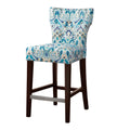 Tufted Back Counter Stool Blue Polyester