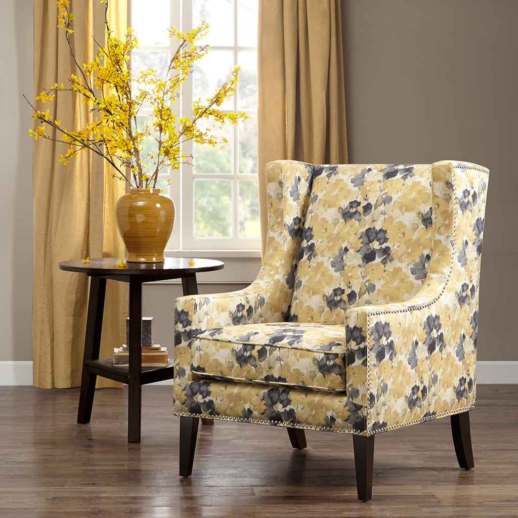Barton Wing Chair Multicolor Solid Wood